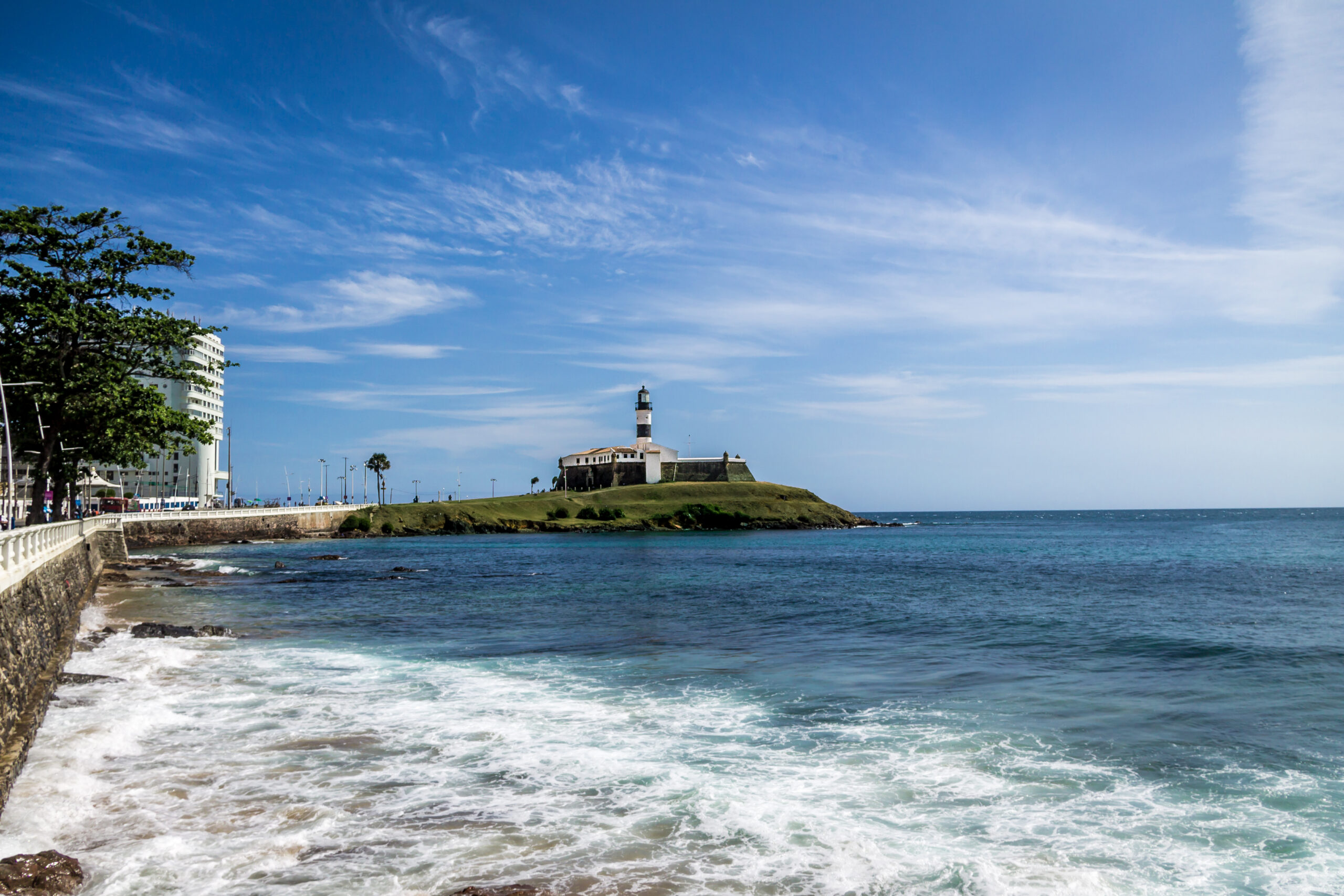 Barra lighthouse and beach in Salvador - Bahia, Brazil